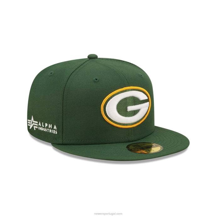 FFTN547 New Era green bay packers x alpha Industries boné verde 59fifty