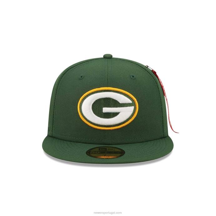 FFTN547 New Era green bay packers x alpha Industries boné verde 59fifty