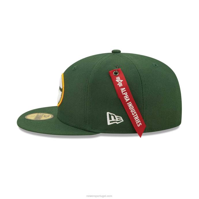 FFTN547 New Era green bay packers x alpha Industries boné verde 59fifty