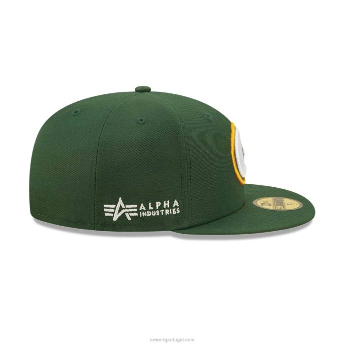 FFTN547 New Era green bay packers x alpha Industries boné verde 59fifty