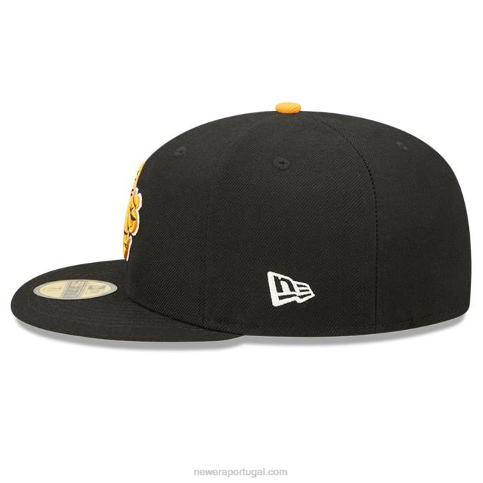 FFTN553 New Era Boné Oakland Athletics Tiger Fill Black 59Fifty