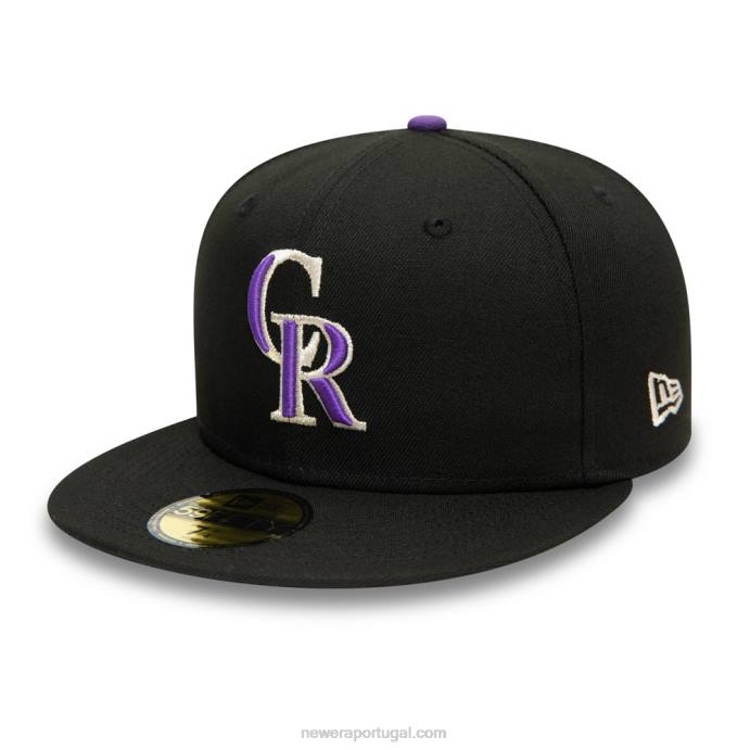 FFTN556 New Era colorado rockies autêntico no boné field black 59fifty