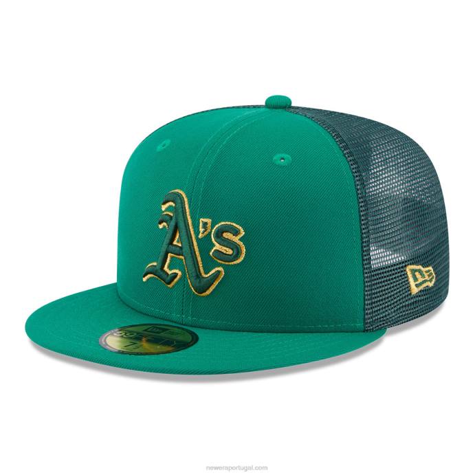 FFTN557 New Era Boné Oakland Athletics St Patricks Day Verde 59Fifty
