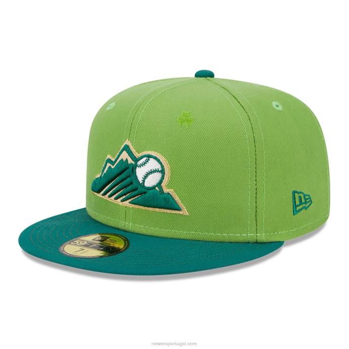 FFTN559 New Era colorado rockies boné verde 59fifty com raia da sorte