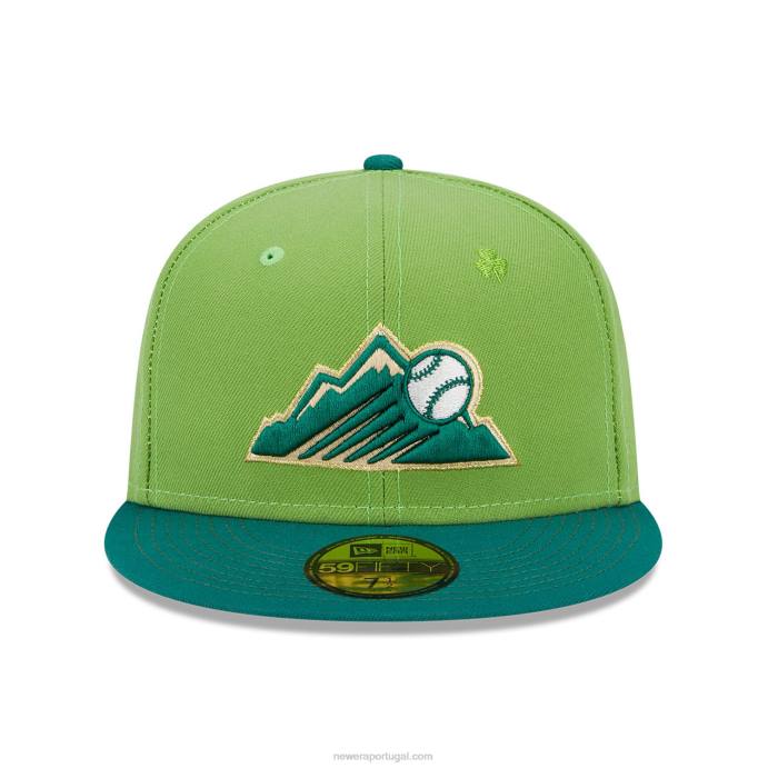 FFTN559 New Era colorado rockies boné verde 59fifty com raia da sorte