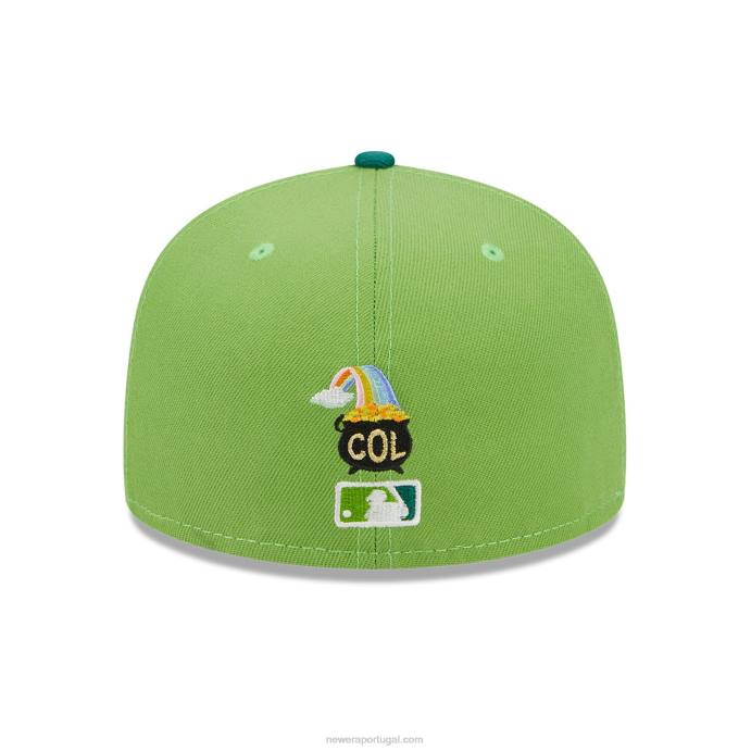 FFTN559 New Era colorado rockies boné verde 59fifty com raia da sorte