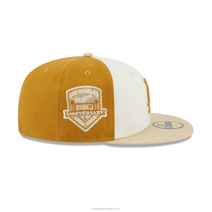 FFTN560 New Era boné ajustado marrom 59fifty de aniversário la dodgers