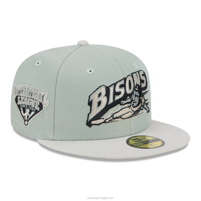 FFTN562 New Era Boné buffalo bisons cidade natal raízes verde 59fifty