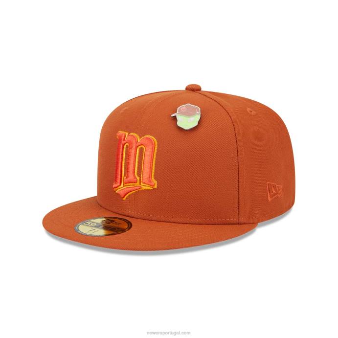 FFTN564 New Era minnesota twins espaço sideral boné laranja 59fifty
