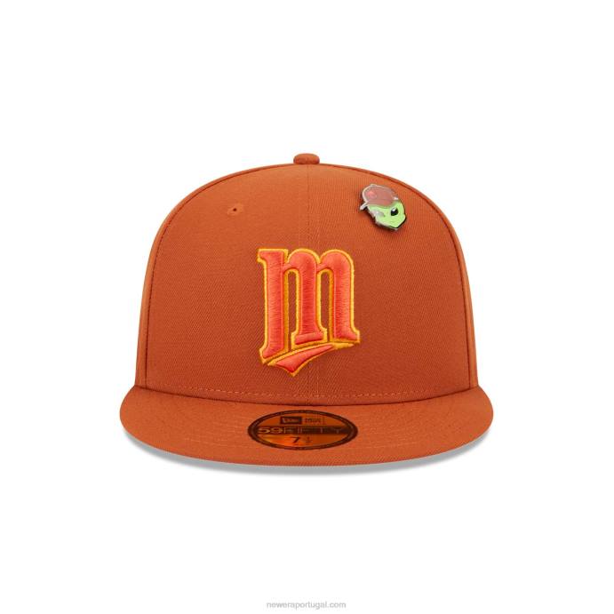 FFTN564 New Era minnesota twins espaço sideral boné laranja 59fifty