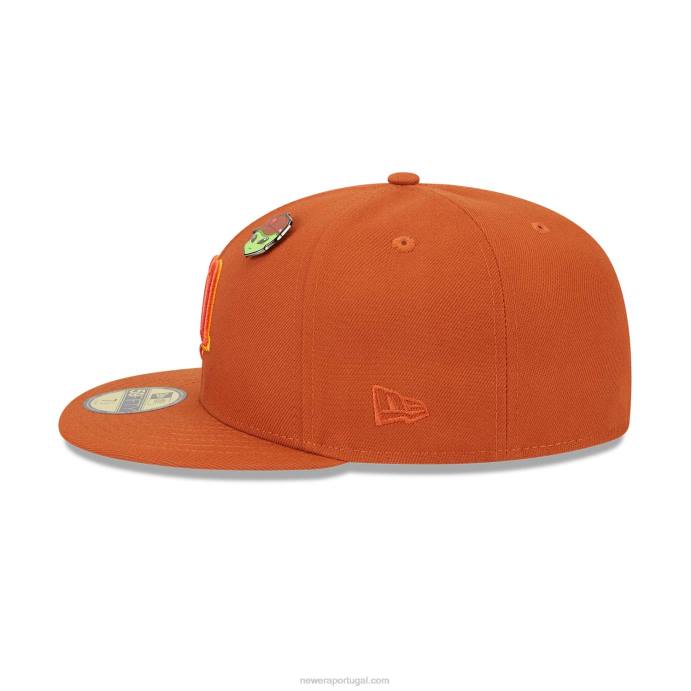 FFTN564 New Era minnesota twins espaço sideral boné laranja 59fifty