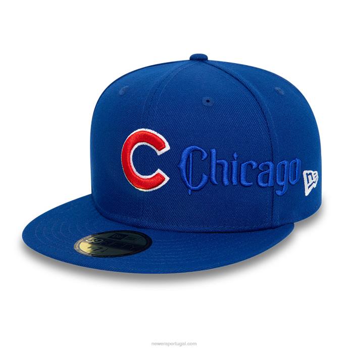 FFTN565 New Era chicago cubs boné azul script 59fifty