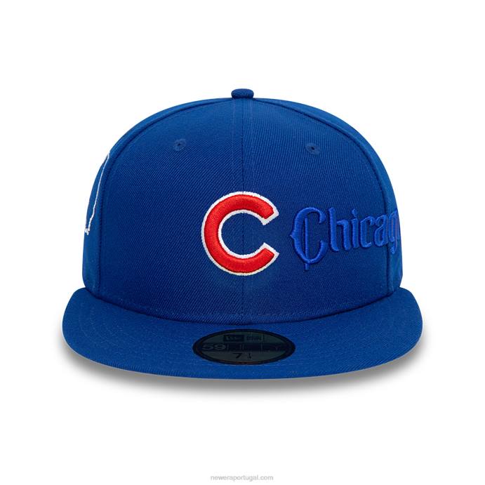 FFTN565 New Era chicago cubs boné azul script 59fifty