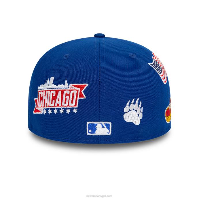 FFTN565 New Era chicago cubs boné azul script 59fifty