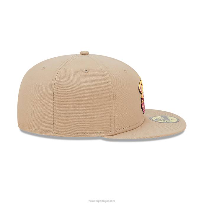 FFTN566 New Era Boné miami heat team bege neon 59fifty