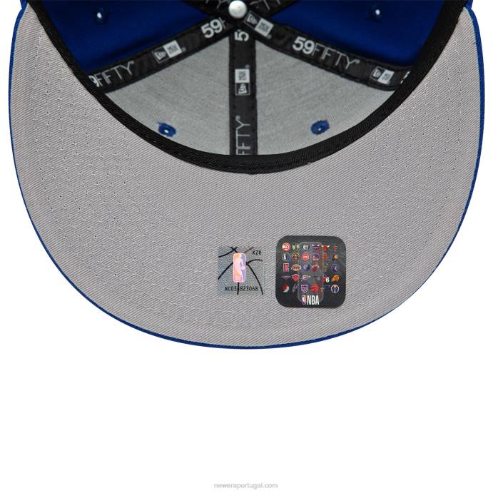 FFTN568 New Era Boné New York Knicks Dual Logo Azul 59Fifty