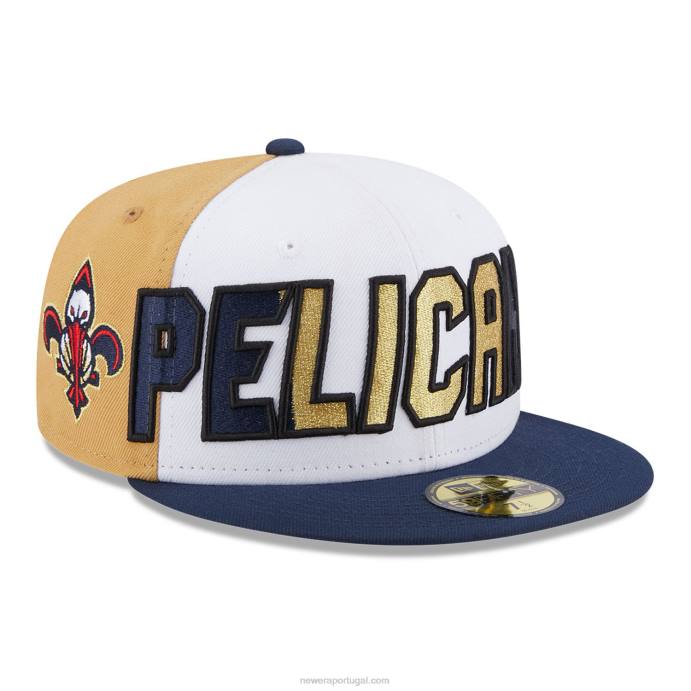 FFTN571 New Era new orleans pelicans nba back half blue 59fifty boné ajustado