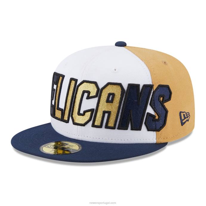 FFTN571 New Era new orleans pelicans nba back half blue 59fifty boné ajustado