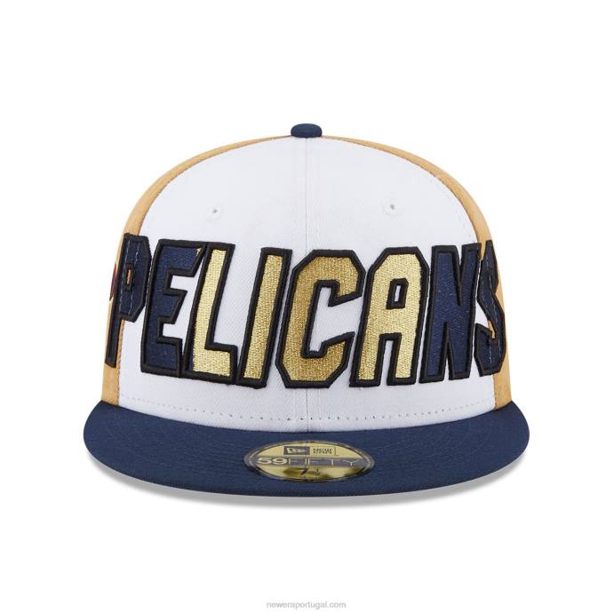 FFTN571 New Era new orleans pelicans nba back half blue 59fifty boné ajustado