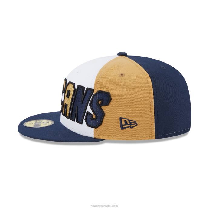 FFTN571 New Era new orleans pelicans nba back half blue 59fifty boné ajustado
