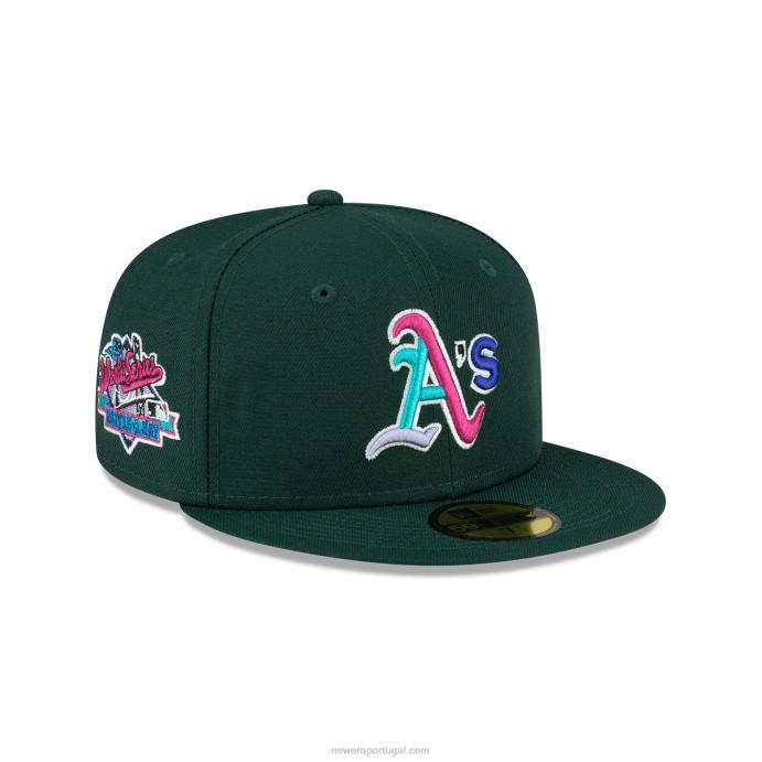 FFTN574 New Era boné Oakland Athletics polarlights verde escuro 59fifty