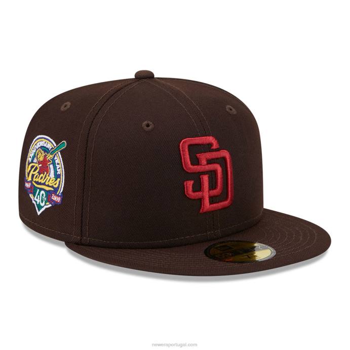 FFTN576 New Era san diego boné padres state tartan marrom 59fifty ajustado