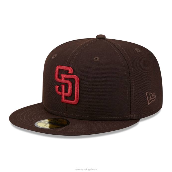 FFTN576 New Era san diego boné padres state tartan marrom 59fifty ajustado