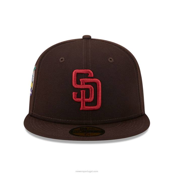 FFTN576 New Era san diego boné padres state tartan marrom 59fifty ajustado