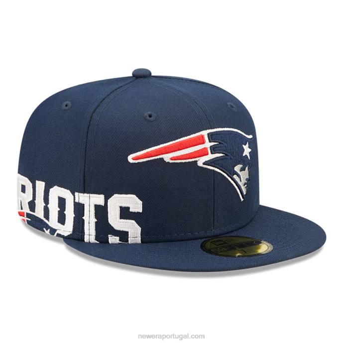 FFTN57 New Era New England Patriots NFL Side Split Blue Boné 59Fifty
