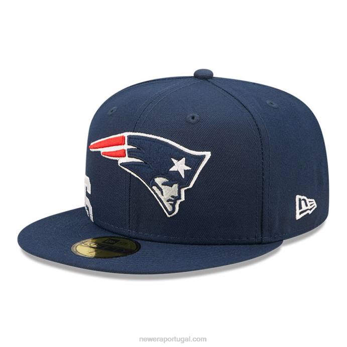FFTN57 New Era New England Patriots NFL Side Split Blue Boné 59Fifty