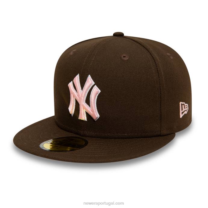 FFTN581 New Era boné New York Yankees nogueira e rosa 59fifty