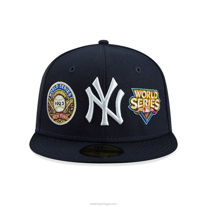 FFTN582 New Era New York Yankees histórico champs navy 59fifty boné justo