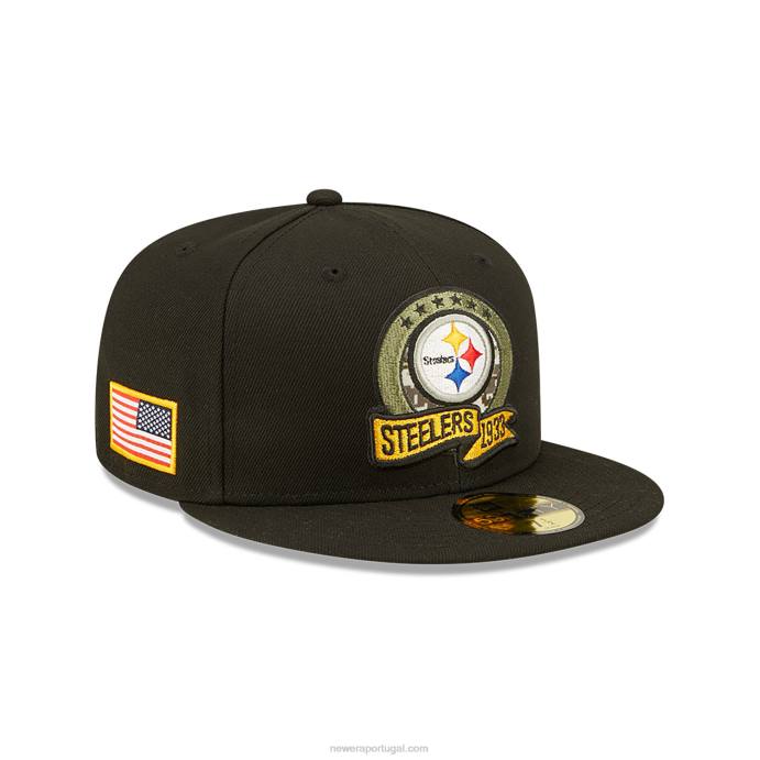 FFTN583 New Era pittsburgh steelers saudação nfl para servir boné preto 59fifty