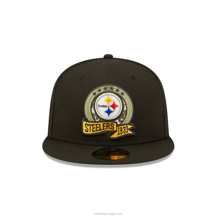 FFTN583 New Era pittsburgh steelers saudação nfl para servir boné preto 59fifty