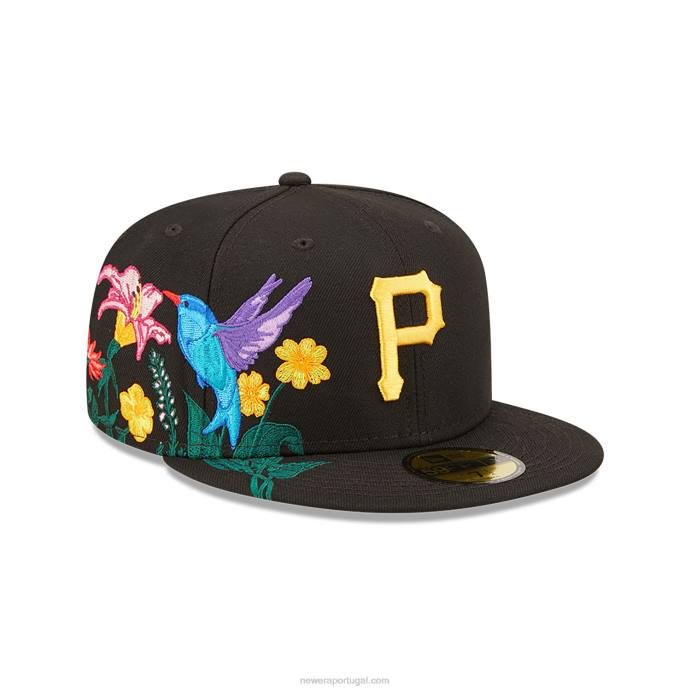 FFTN588 New Era boné justo pittsburgh pirates mlb blooming black 59fifty