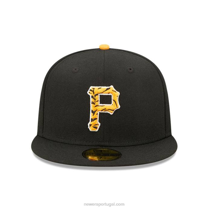FFTN58 New Era boné justo pittsburgh pirates tiger fill preto 59fifty
