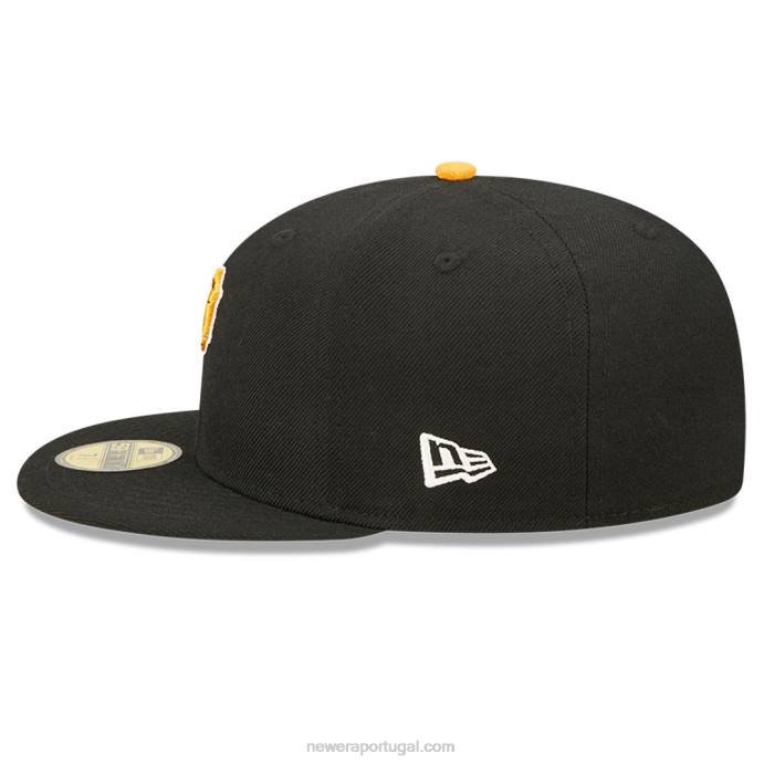 FFTN58 New Era boné justo pittsburgh pirates tiger fill preto 59fifty