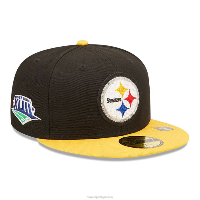 FFTN590 New Era Boné Pittsburgh Steelers Ne Letterman Black 59Fifty