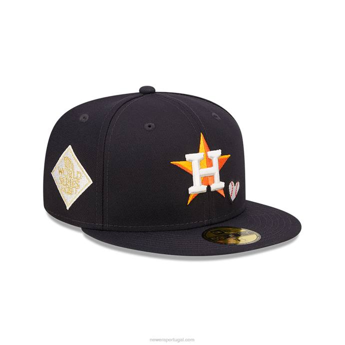 FFTN594 New Era houston astros mlb team heart navy 59fifty boné justo