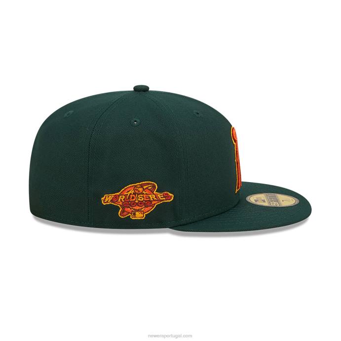 FFTN596 New Era boné la angeles folhoso verde escuro 59fifty