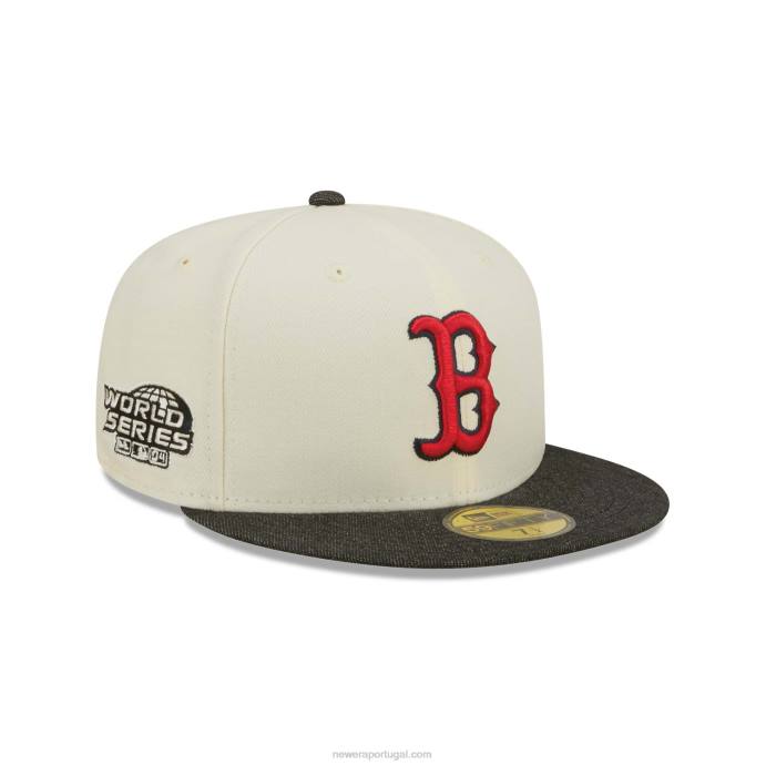 FFTN600 New Era boston red sox mlb boné preto denim chrome branco 59fifty