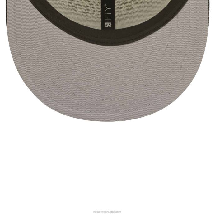 FFTN600 New Era boston red sox mlb boné preto denim chrome branco 59fifty