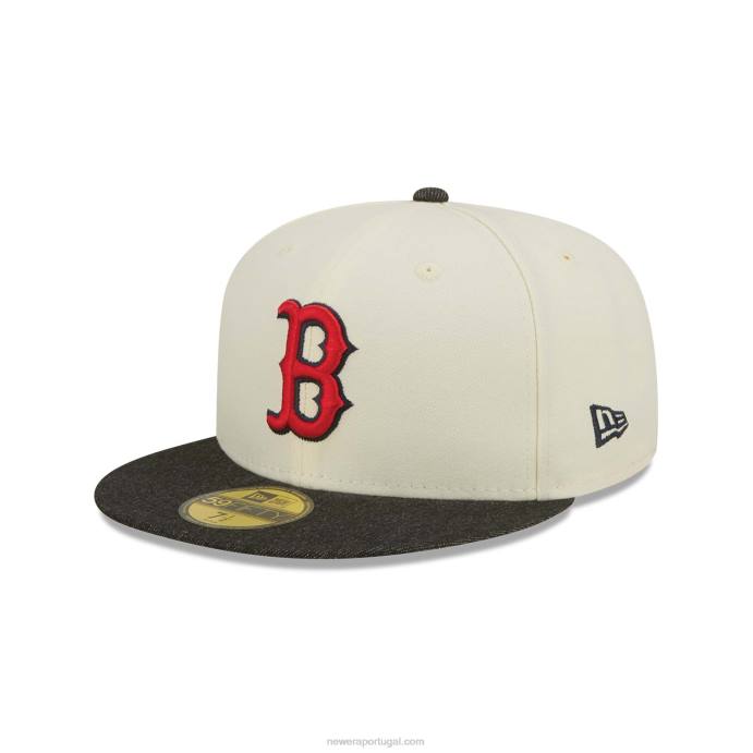 FFTN600 New Era boston red sox mlb boné preto denim chrome branco 59fifty