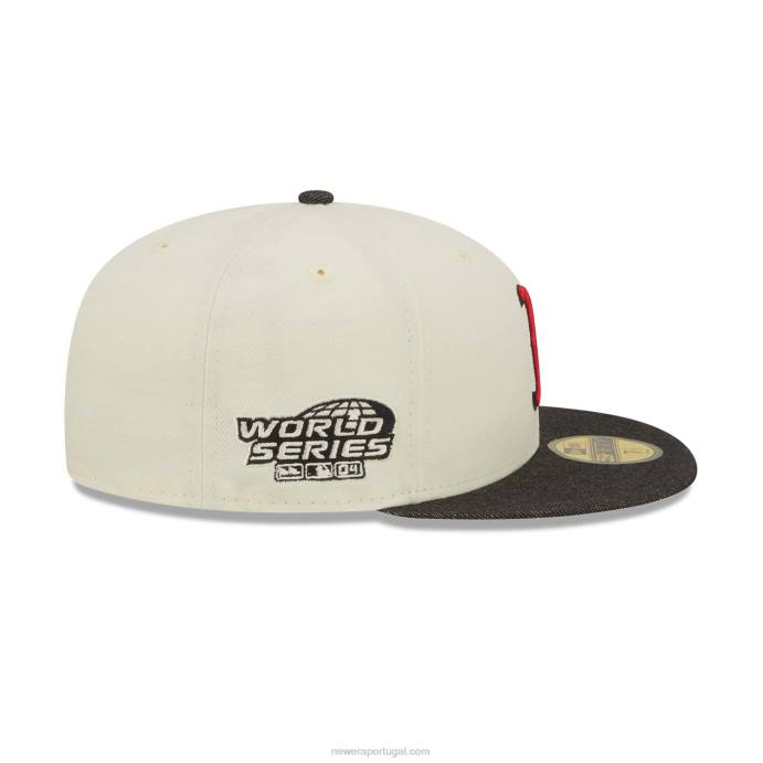 FFTN600 New Era boston red sox mlb boné preto denim chrome branco 59fifty