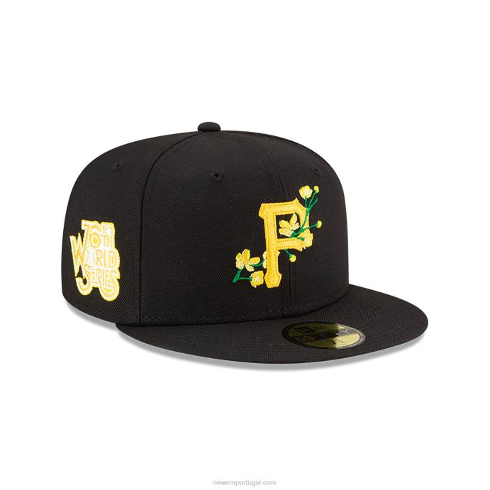 FFTN602 New Era Boné ajustado 59fifty com patch lateral do Pittsburgh Pirates
