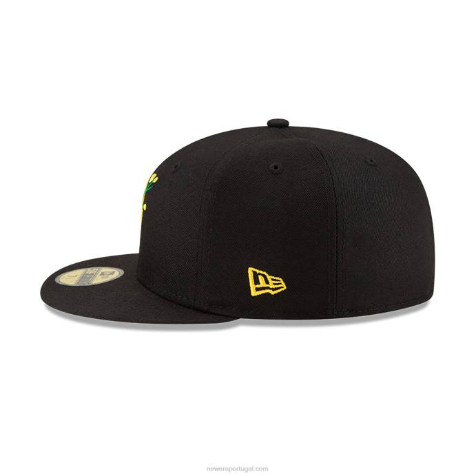 FFTN602 New Era Boné ajustado 59fifty com patch lateral do Pittsburgh Pirates