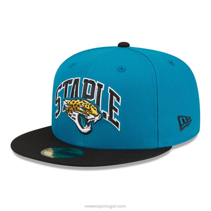 FFTN607 New Era jacksonville jaguars x boné azul básico 59fifty