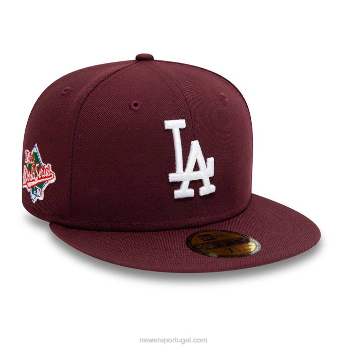 FFTN609 New Era la dodgers boné lateral marrom 59fifty