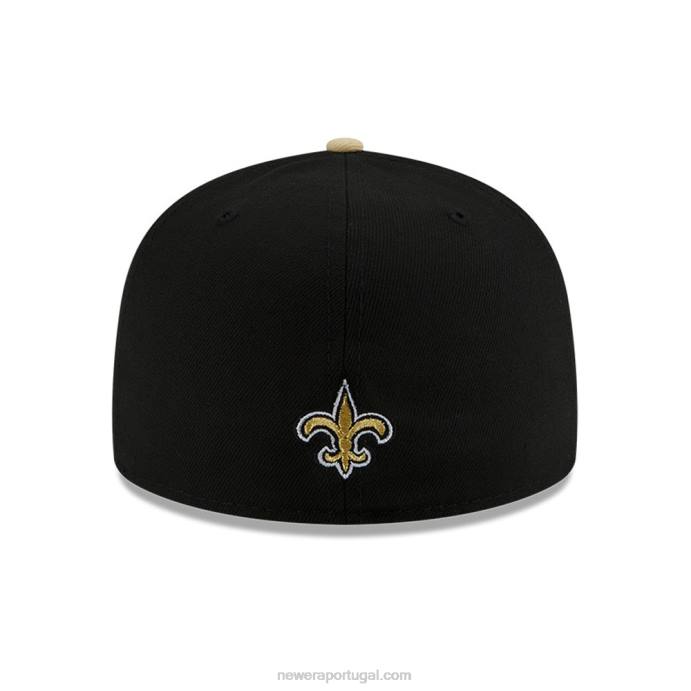 FFTN615 New Era New Orleans Saints nfl draft black 59fifty boné ajustado