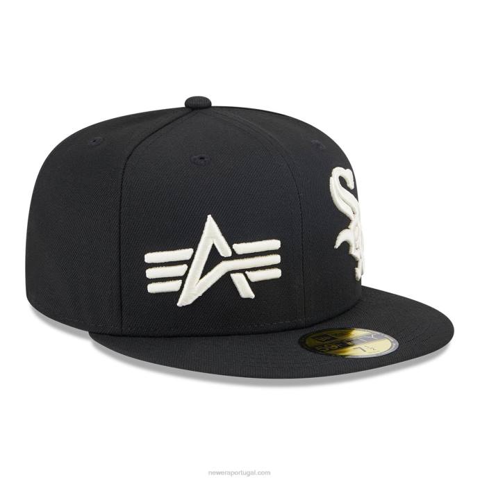 FFTN618 New Era chicago white sox alpha Industries x mlb boné preto 59fifty